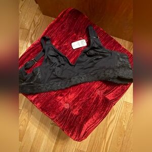 Soma Bra Women's Large L Black Lace Embraceable Wireless Decorative Intimates